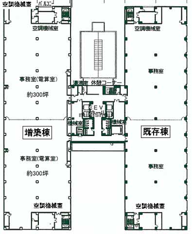 横浜ダイヤビルディング港北館(増築棟）ビル 平面1