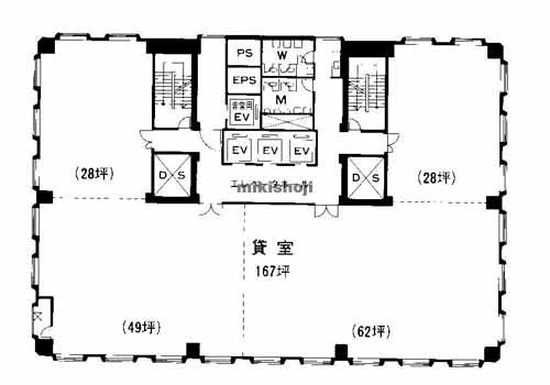 明治安田生命肥後橋ビル 平面1