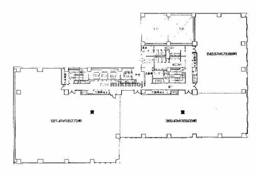 土佐堀・京町堀・西本町の江戸堀フコク生命ビル 平面1