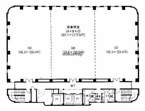 國民會館大阪城ビル 平面1