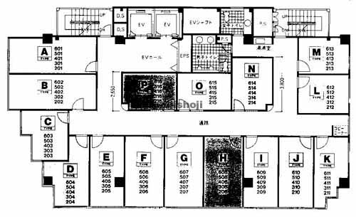 オフィスポート大阪  第Ⅱマイダビル 平面1