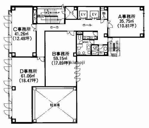 さかしん天神橋ビル 平面1