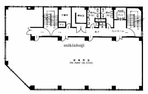 堺市のＳＨＩＮ－ＮＩＫＫＥＮ宿院ビル 平面1