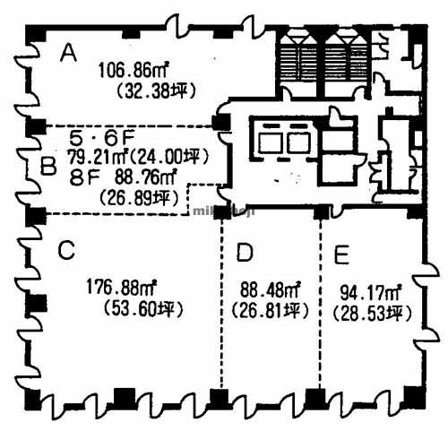 熊本フコク生命ビル 平面1