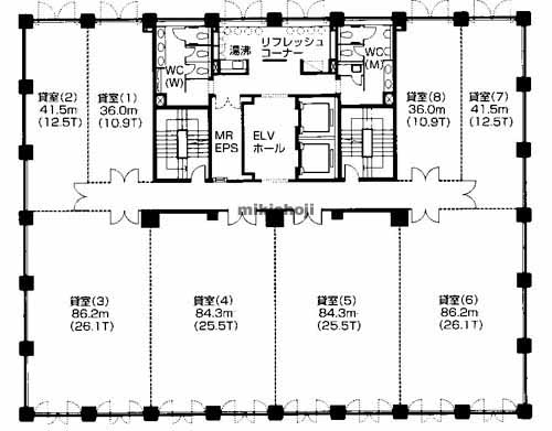 明治安田生命宮崎ビル 平面1
