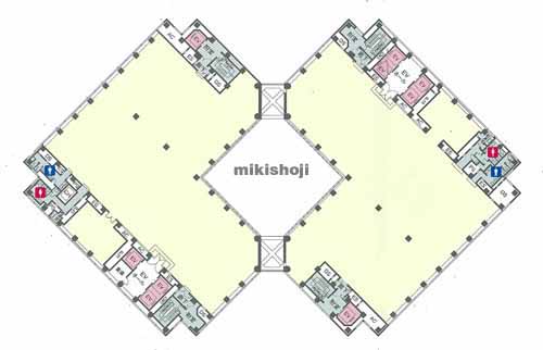 虎ノ門ツインビルディング 平面1
