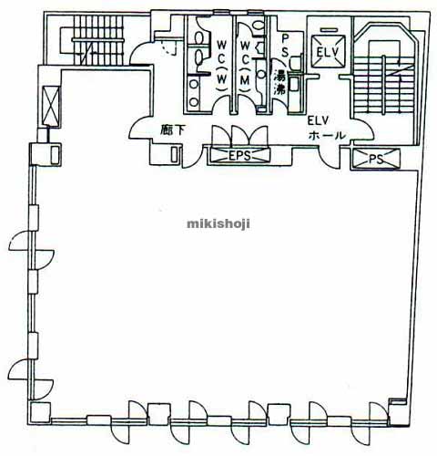 雷門フコク生命ビル 平面1